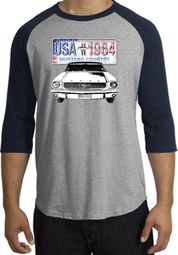 Ford Mustang Raglan Shirt USA 1964 Country Heather Grey/Navy T-Shirt