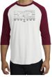 Ford Mustang Raglan T-Shirt Honeycomb Grille White/Cardinal Shirt