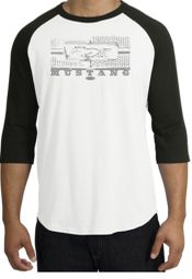 Ford Mustang Raglan T-Shirt Legend Honeycomb Grille White/Black Shirt