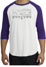 Ford Mustang Raglan T-Shirt Legend Honeycomb Grille White/Purple Shirt