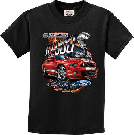 Ford Mustang Red Shelby GT500 T-shirt - Black