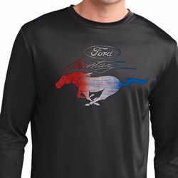 Ford Mustang Red White and Blue Dry Wicking Long Sleeve Ford Mustang Red White and Blue Dry Wicking Long Sleeve