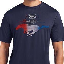Ford Mustang Red White and Blue Dry Wicking T-shirt Ford Mustang Red White and Blue Dry Wicking T-shirt