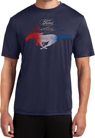 Ford Mustang Red White and Blue Dry Wicking T-shirt