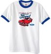 Ford Mustang Ringer T-Shirt - Chairman Of The Ford Adult White/Royal