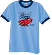 Ford Mustang Ringer T-Shirt - Chairman Of The Ford Carolina Blue/Navy