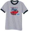 Ford Mustang Ringer T-Shirt - Chairman Of The Ford Heather Grey/Black