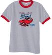 Ford Mustang Ringer T-Shirt - Chairman Of The Ford Heather Grey/Red