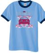 Ford Mustang Ringer T-shirt Girls Run Wild Carolina Blue/Navy Shirt