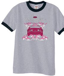 Ford Mustang Ringer T-shirt Girls Run Wild Heather Grey/Black Shirt