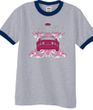 Ford Mustang Ringer T-shirt Girls Run Wild Heather Grey/Navy Tee Shirt