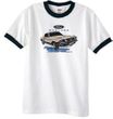 Ford Mustang Ringer T-Shirt - Horsepower Adult White/Black Tee Shirt