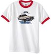 Ford Mustang Ringer T-Shirt - Horsepower Adult White/Red Tee Shirt