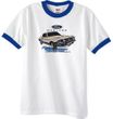 Ford Mustang Ringer T-Shirt - Horsepower Adult White/Royal Tee Shirt