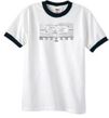 Ford Mustang Ringer T-Shirt Legend Honeycomb Grille White/Black Shirt