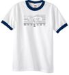 Ford Mustang Ringer T-Shirt Legend Honeycomb Grille White/Navy Shirt