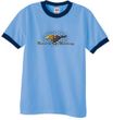 Ford Mustang Ringer T-shirt - Make It My Grill Carolina Blue/Navy Tee