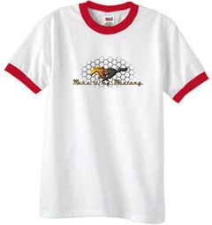 Ford Mustang Ringer T-shirt - Make It My Mustang Grill White/Red Tee Ford Mustang Ringer T-shirt - Make It My Mustang Grill White/Red Tee