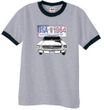 Ford Mustang Ringer T-Shirt USA 1964 Country Heather Grey/Black Shirt