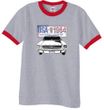 Ford Mustang Ringer T-Shirt USA 1964 Country Heather Grey/Red Shirt