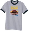 Ford Mustang Ringer T-Shirt - Who's The Boss 302 Heather Grey/Black