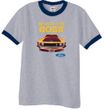 Ford Mustang Ringer T-Shirt - Who's The Boss 302 Heather Grey/Navy