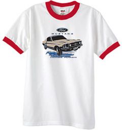 Ford Mustang Ringer T-Shirts - Horsepower Adult Tee Shirts