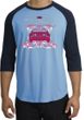 Ford Mustang Shirt Girls Run Wild Raglan Tee Carolina Blue/Navy