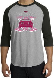 Ford Mustang Shirt Girls Run Wild Raglan Tee Heather Grey/Black