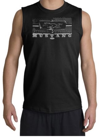 Ford Mustang Shirt Legend Honeycomb Grille Black Muscle Shirt