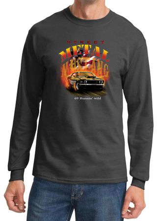 Ford Mustang Shirt Street Metal 69 Runnin Wild Long Sleeve Shirt