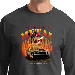 Ford Mustang Shirt Street Metal 69 Runnin Wild Long Sleeve Shirt