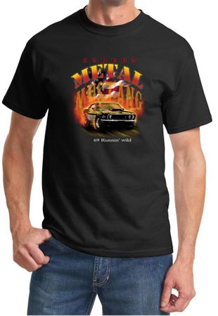Ford Mustang Shirt Street Metal 69 Runnin Wild Tee T-shirt