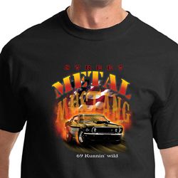 Ford Mustang Shirt Street Metal 69 Runnin Wild Tee T-shirt