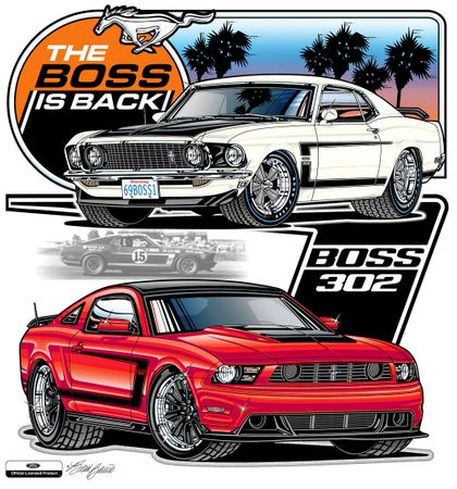 Ford Mustang Shirt - The Boss is Back Mens White T-shirt