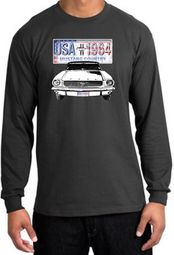 Ford Mustang Shirt USA 1964 Country Long Sleeve Tee Charcoal Ford Mustang Shirt USA 1964 Country Long Sleeve Tee Charcoal