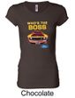 Ford Mustang Shirt Who's The Boss 302 Ladies Longer Length Tee T-Shirt