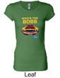 Ford Mustang Shirt Who's The Boss 302 Ladies Longer Length Tee T-Shirt