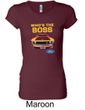 Ford Mustang Shirt Who's The Boss 302 Ladies Longer Length Tee T-Shirt