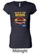 Ford Mustang Shirt Who's The Boss 302 Ladies Longer Length Tee T-Shirt
