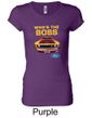 Ford Mustang Shirt Who's The Boss 302 Ladies Longer Length Tee T-Shirt
