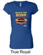 Ford Mustang Shirt Who's The Boss 302 Ladies Longer Length Tee T-Shirt