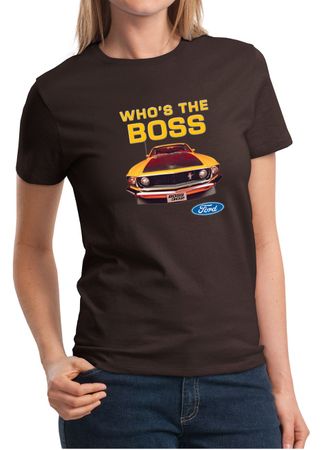 Ford Mustang Shirt Who's The Boss 302 Ladies Tee T-Shirt