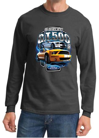 Ford Mustang Shirt Yellow and White GT 500 Long Sleeve Shirt
