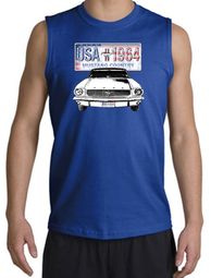 Ford Mustang Shooter Shirt - USA 1964 Country Adult Royal Muscle Shirt Ford Mustang Shooter Shirt - USA 1964 Country Adult Royal Muscle Shirt