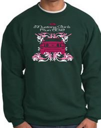 Ford Mustang Sweatshirt - Girls Run Wild Adult Dark Green Sweat Shirt Ford Mustang Sweatshirt - Girls Run Wild Adult Dark Green Sweat Shirt