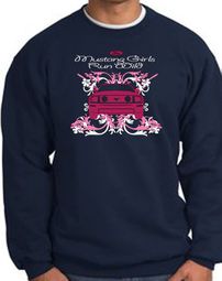Ford Mustang Sweatshirt - Girls Run Wild Adult Navy Sweat Shirt Ford Mustang Sweatshirt - Girls Run Wild Adult Navy Sweat Shirt