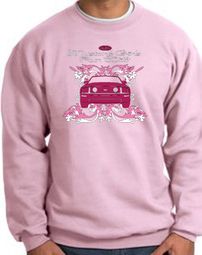 Ford Mustang Sweatshirt - Girls Run Wild Adult Pink Sweat Shirt Ford Mustang Sweatshirt - Girls Run Wild Adult Pink Sweat Shirt