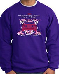 Ford Mustang Sweatshirt - Girls Run Wild Adult Purple Sweat Shirt Ford Mustang Sweatshirt - Girls Run Wild Adult Purple Sweat Shirt