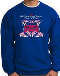 Ford Mustang Sweatshirt - Girls Run Wild Adult Royal Sweat Shirt Ford Mustang Sweatshirt - Girls Run Wild Adult Royal Sweat Shirt